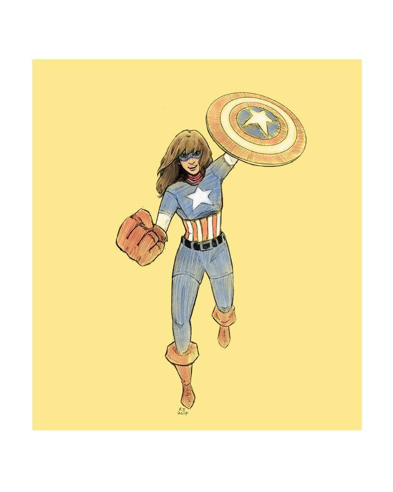 Ms Marvel As Captain America Background
