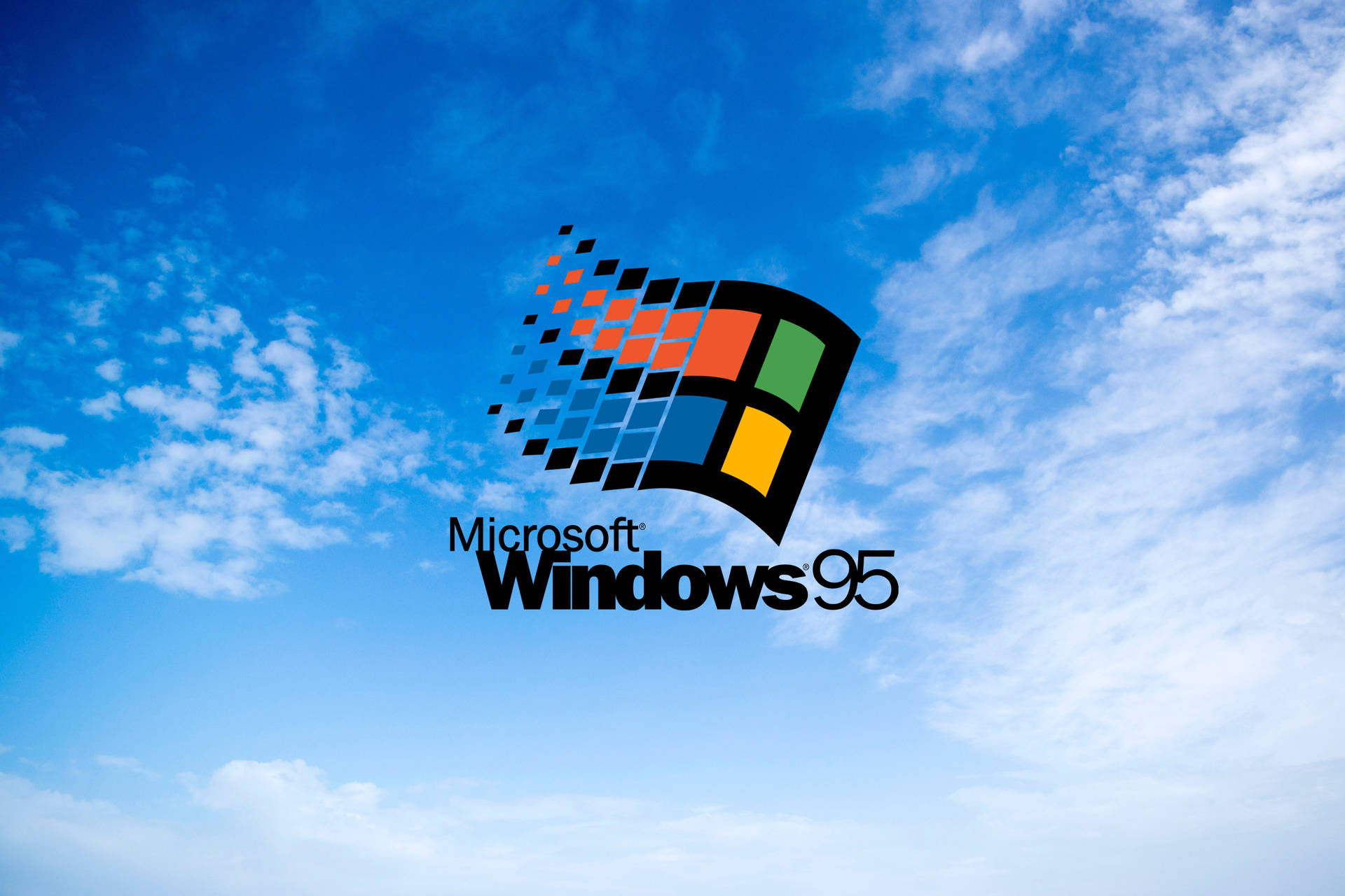 Ms Windows 95 In Sky Background