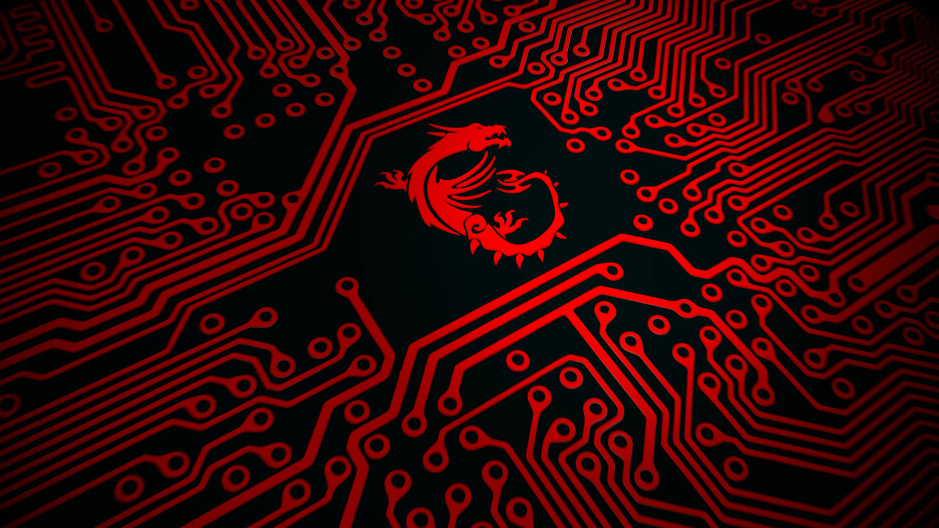 Msi 4k Red Dragon Circuit Board Background