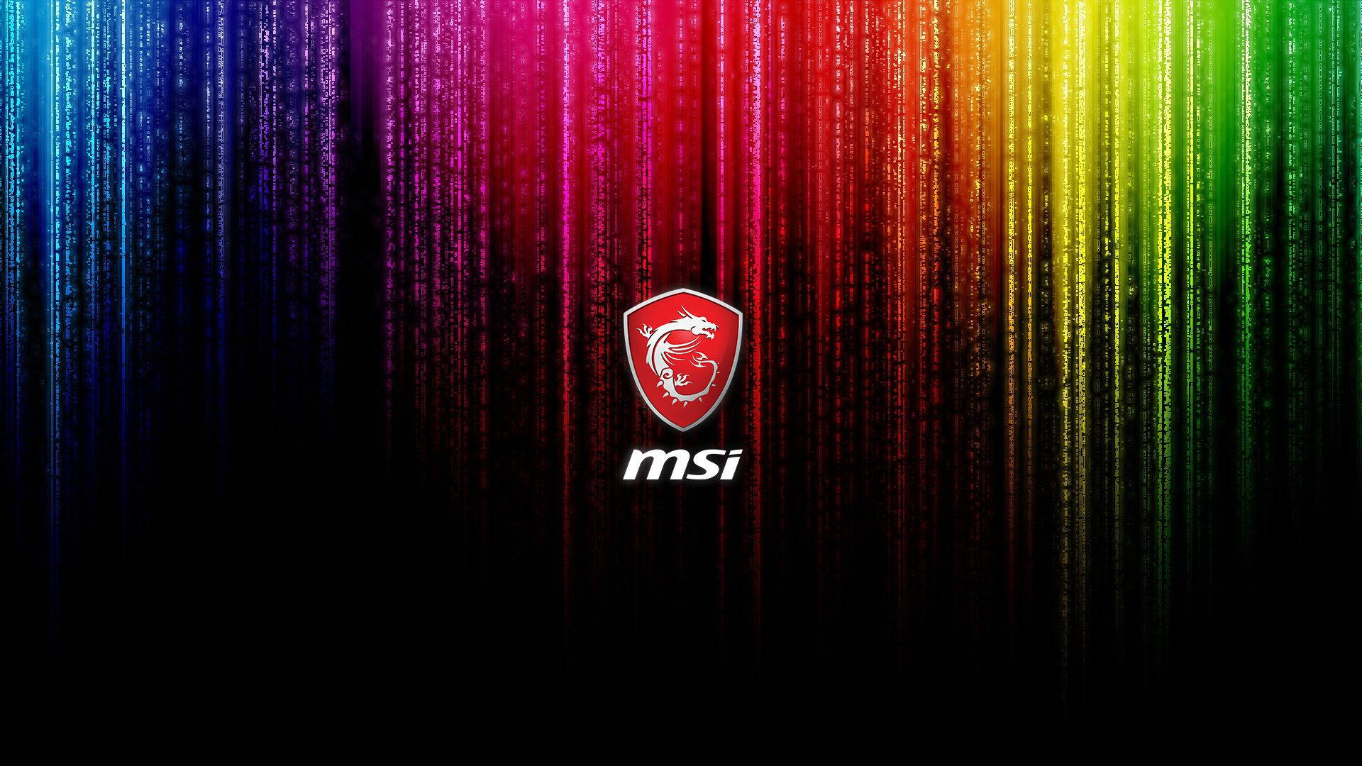 Msi Logo On Rainbow Spectrum Background