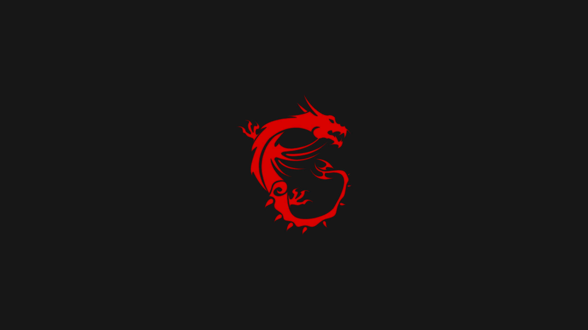 Msi Minimalist Red Dragon On Black Background Background