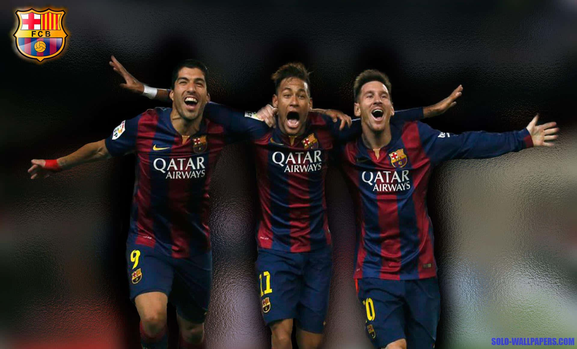 Msn Trio With Fc Barcelona Background