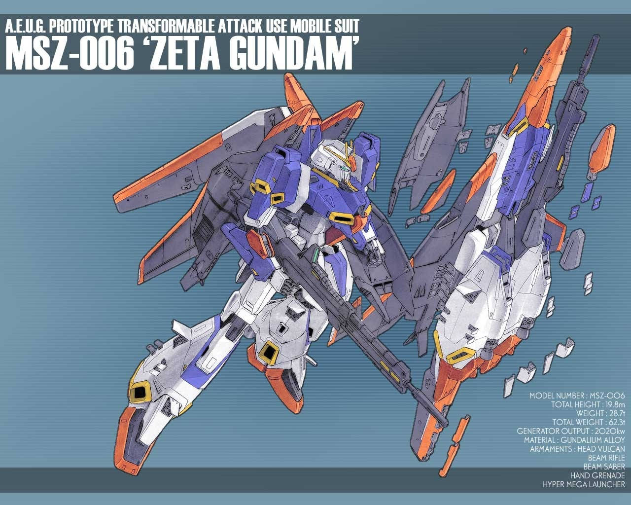 Msz-006 Zeta From Mobile Suit Gundam Background
