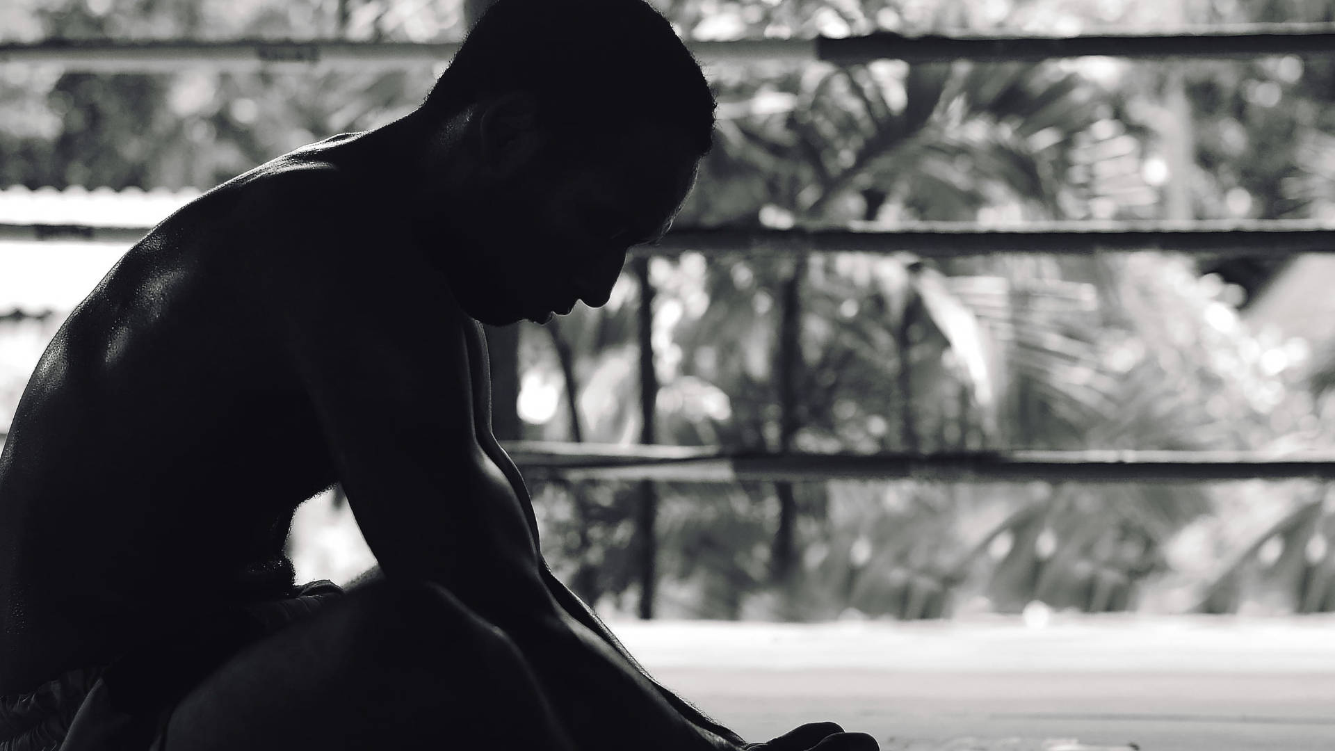 Muay Thai Athlete Preparing For Action