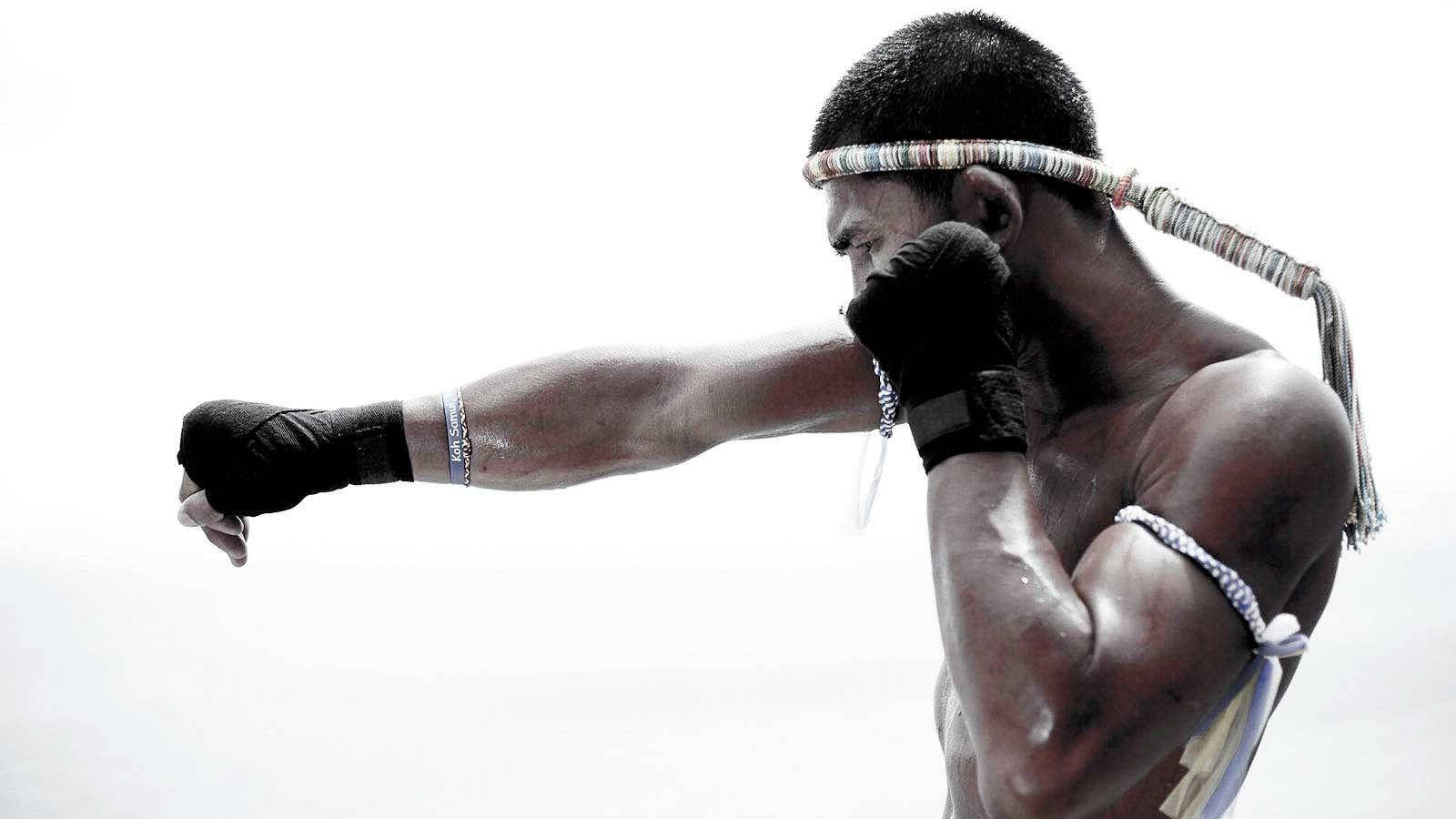 Muay Thai Punch White Background