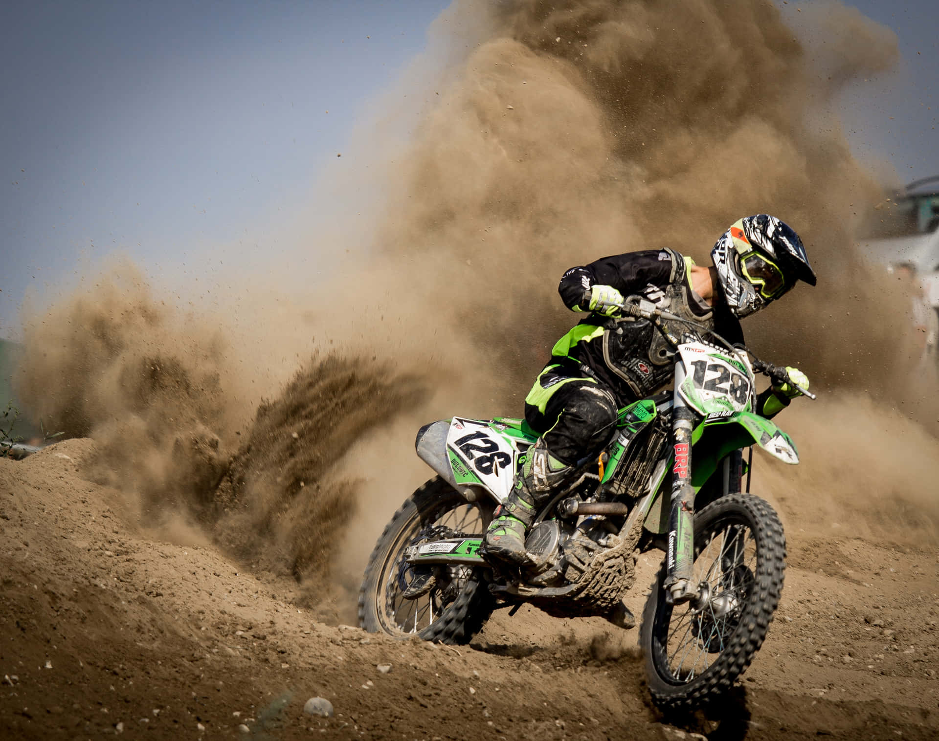 Mud Dust Motorcross Dirt Bike Background