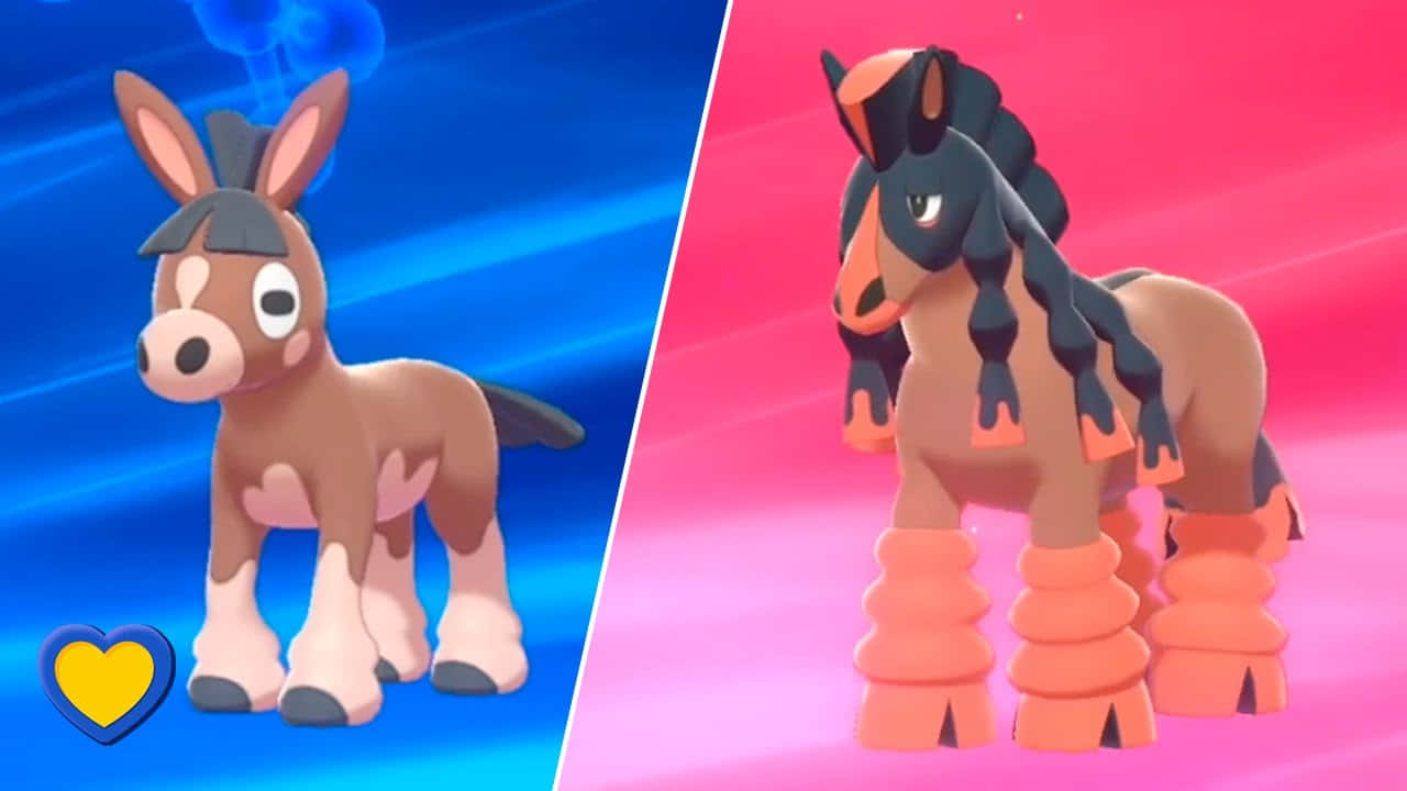 Mudbray Blue And Mudsdale Pink Background