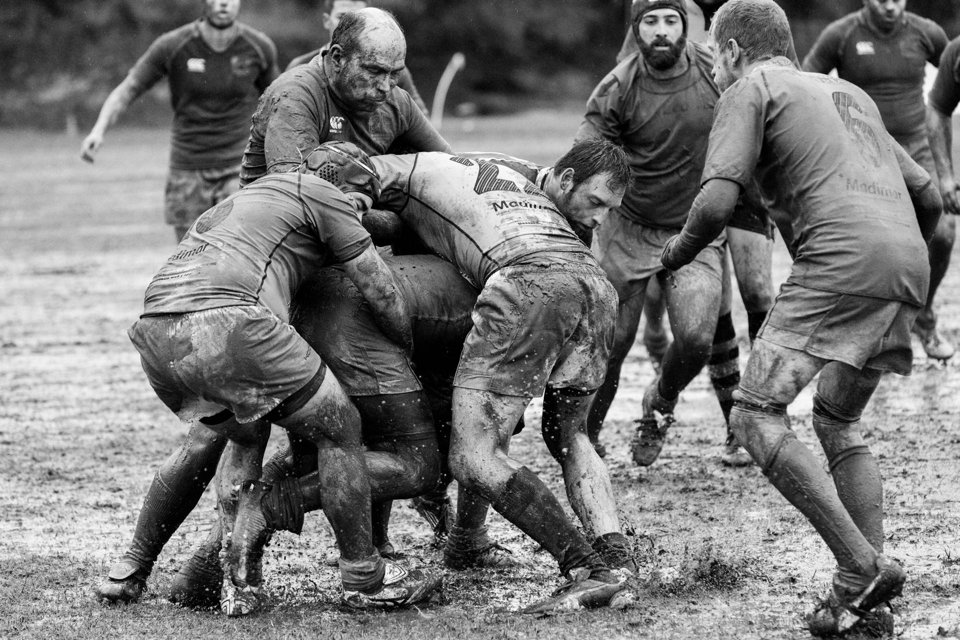 Muddy Rugby Maul Photography Background
