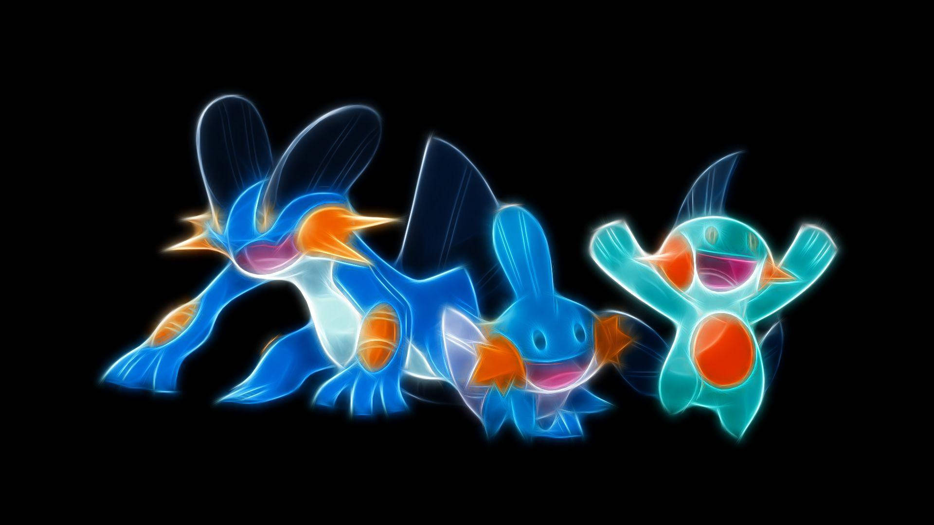 Mudkip And Friends In Neon