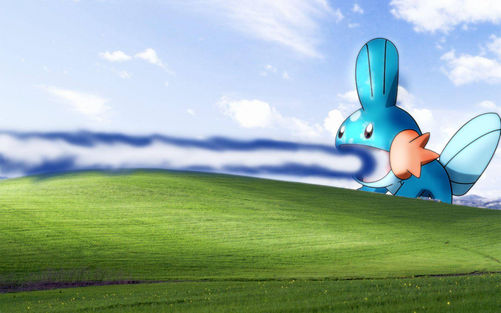 Mudkip Unleashing Power Background