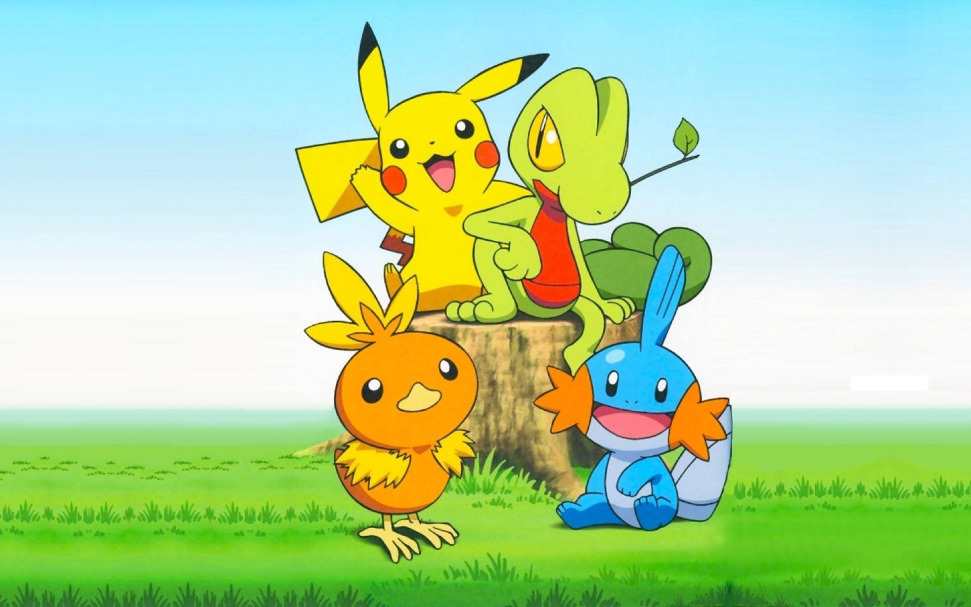 Mudkip With Friends Background