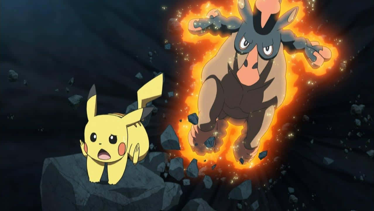 Mudsdale And Pikachu Running