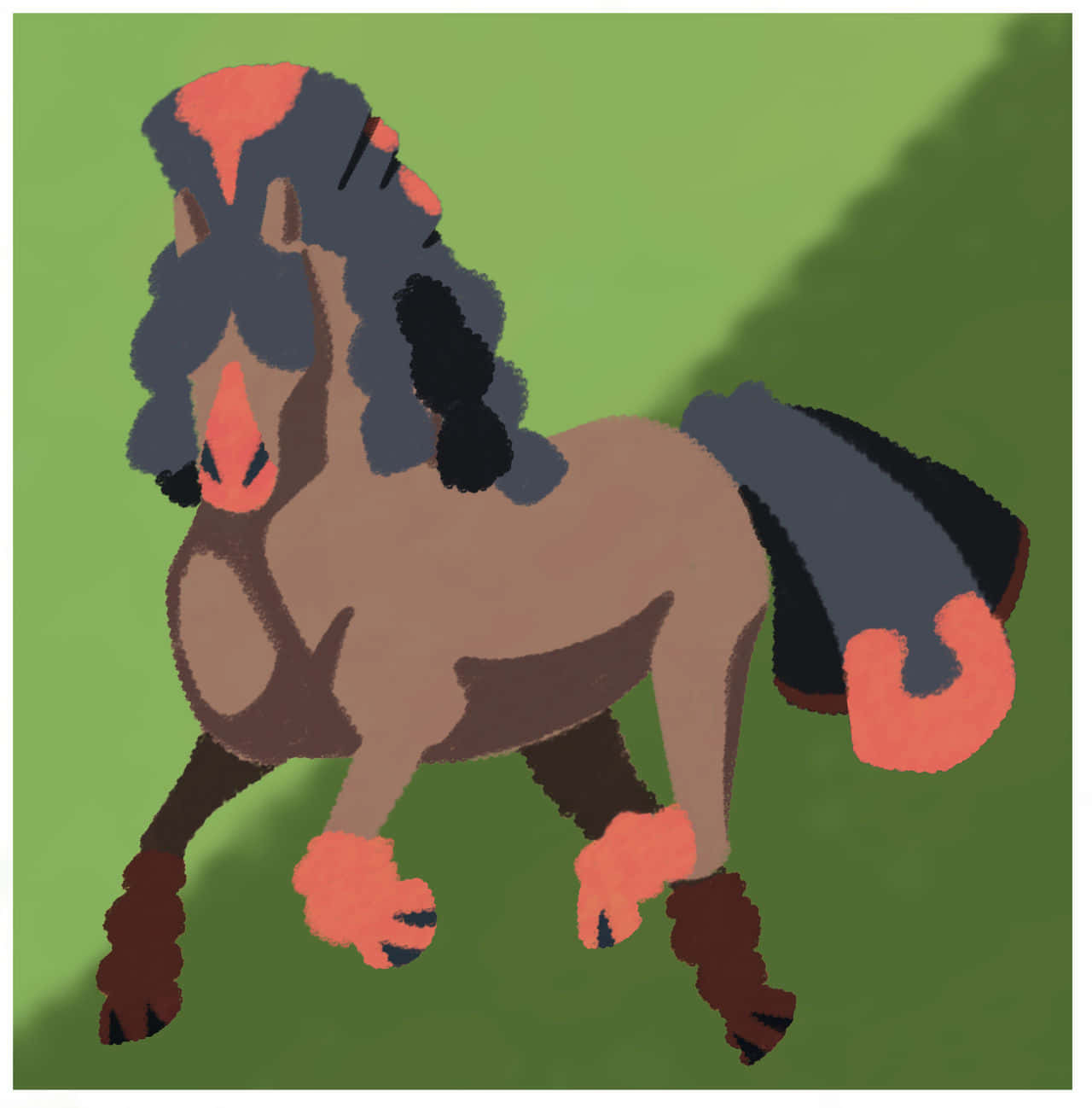 Mudsdale On Green Background