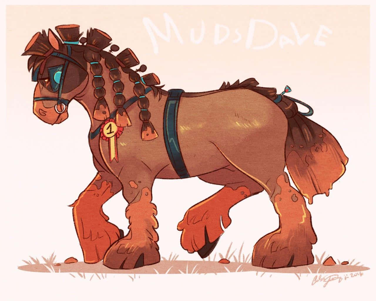 Mudsdale With Number One Ribbon