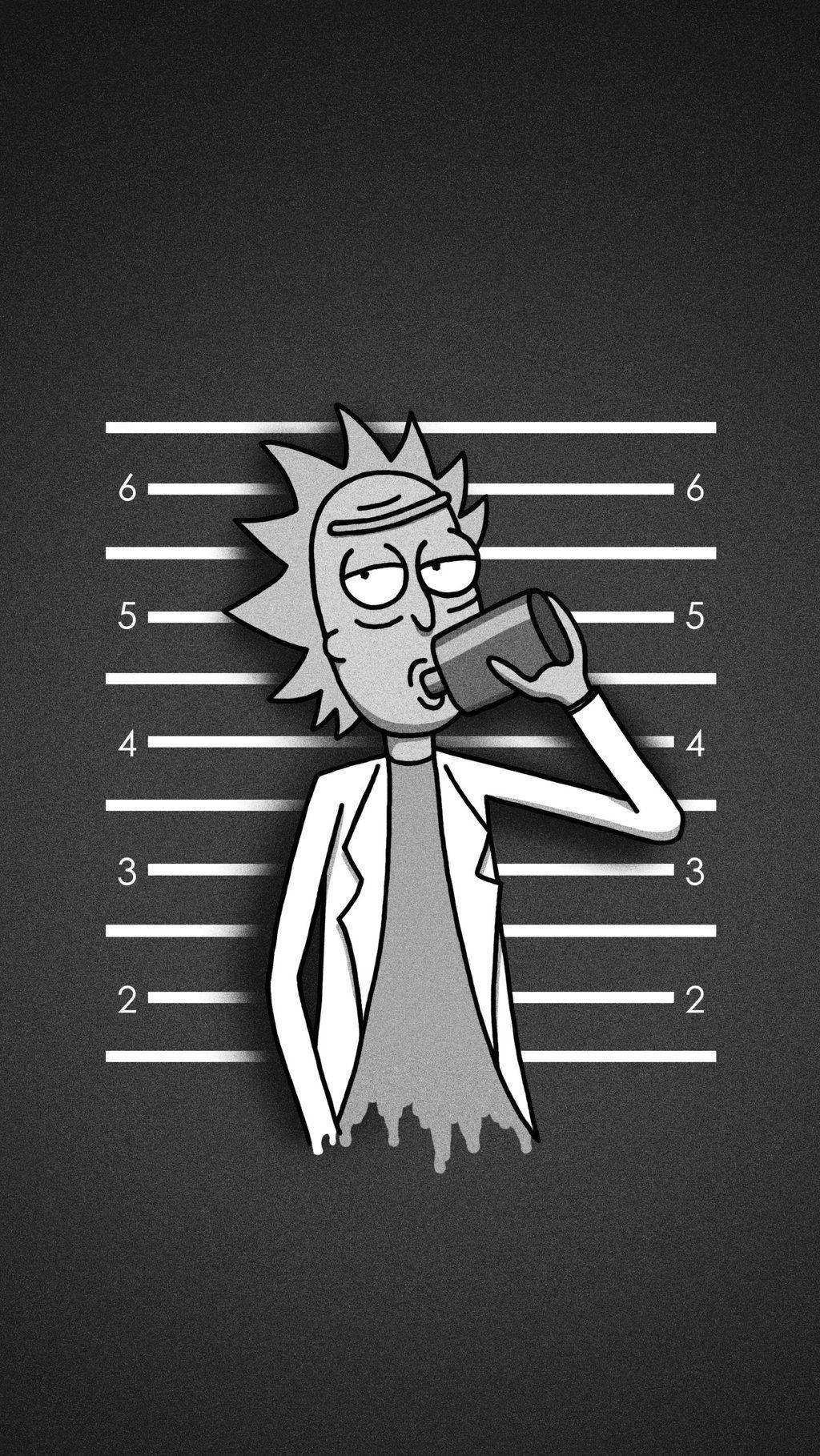 Mug Shot Rick And Morty 4k Background