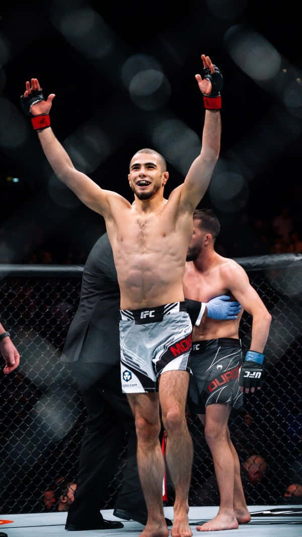 Muhammad Mokaev Celebrating Win