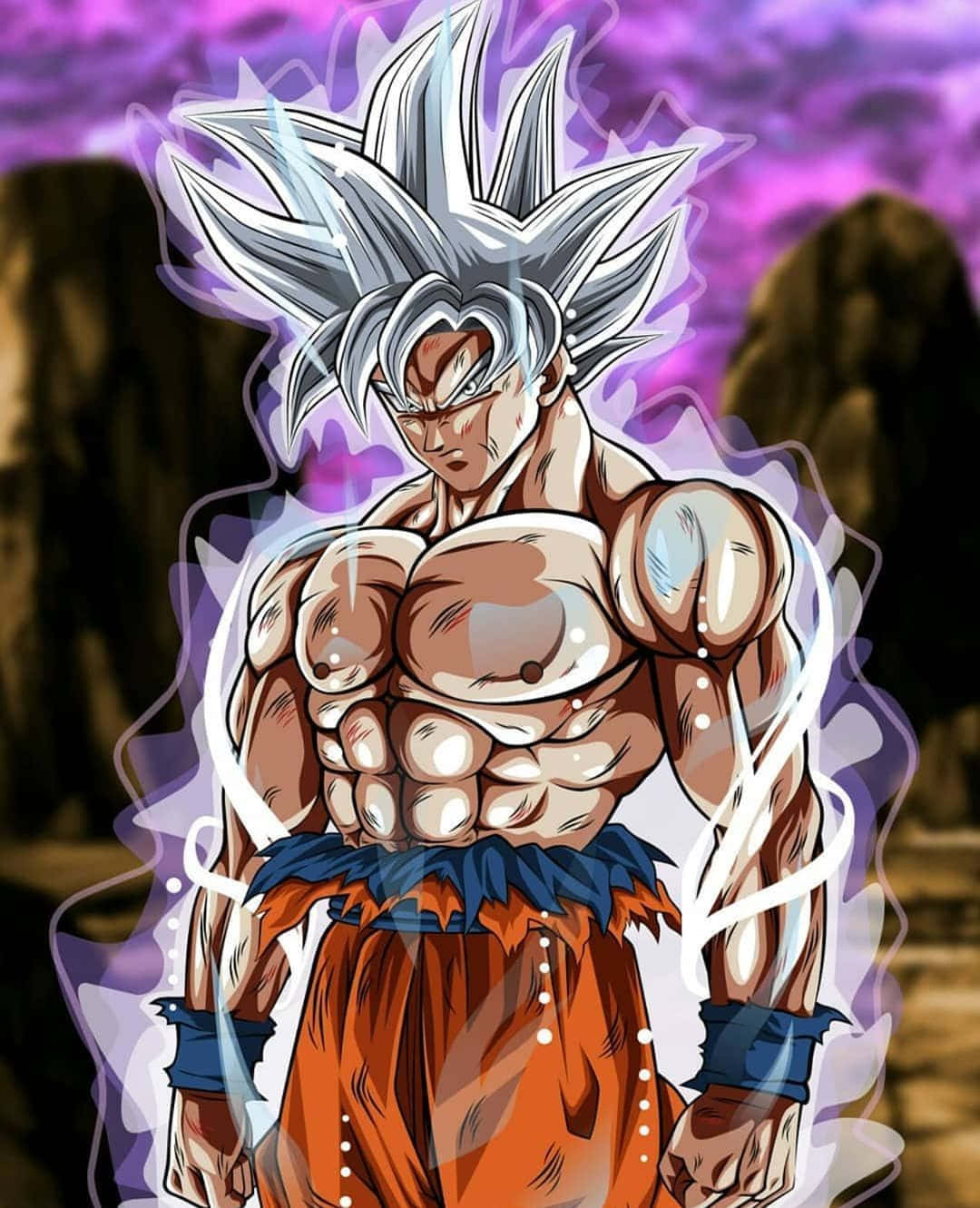 Mui Goku Raising The Spirit Bomb Background