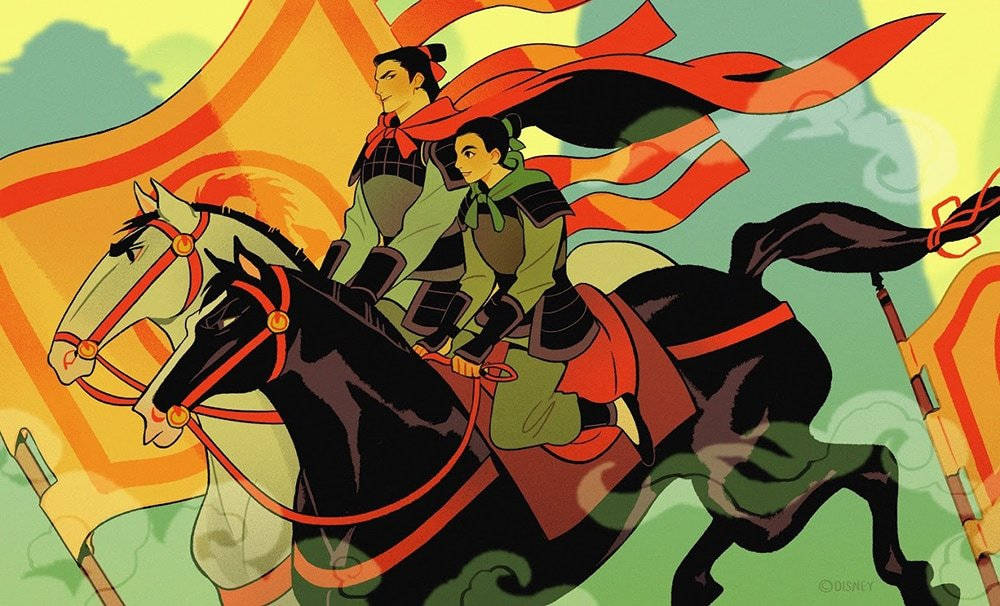 Mulan And Li Shang Fighting To Protect Their Beloved China.