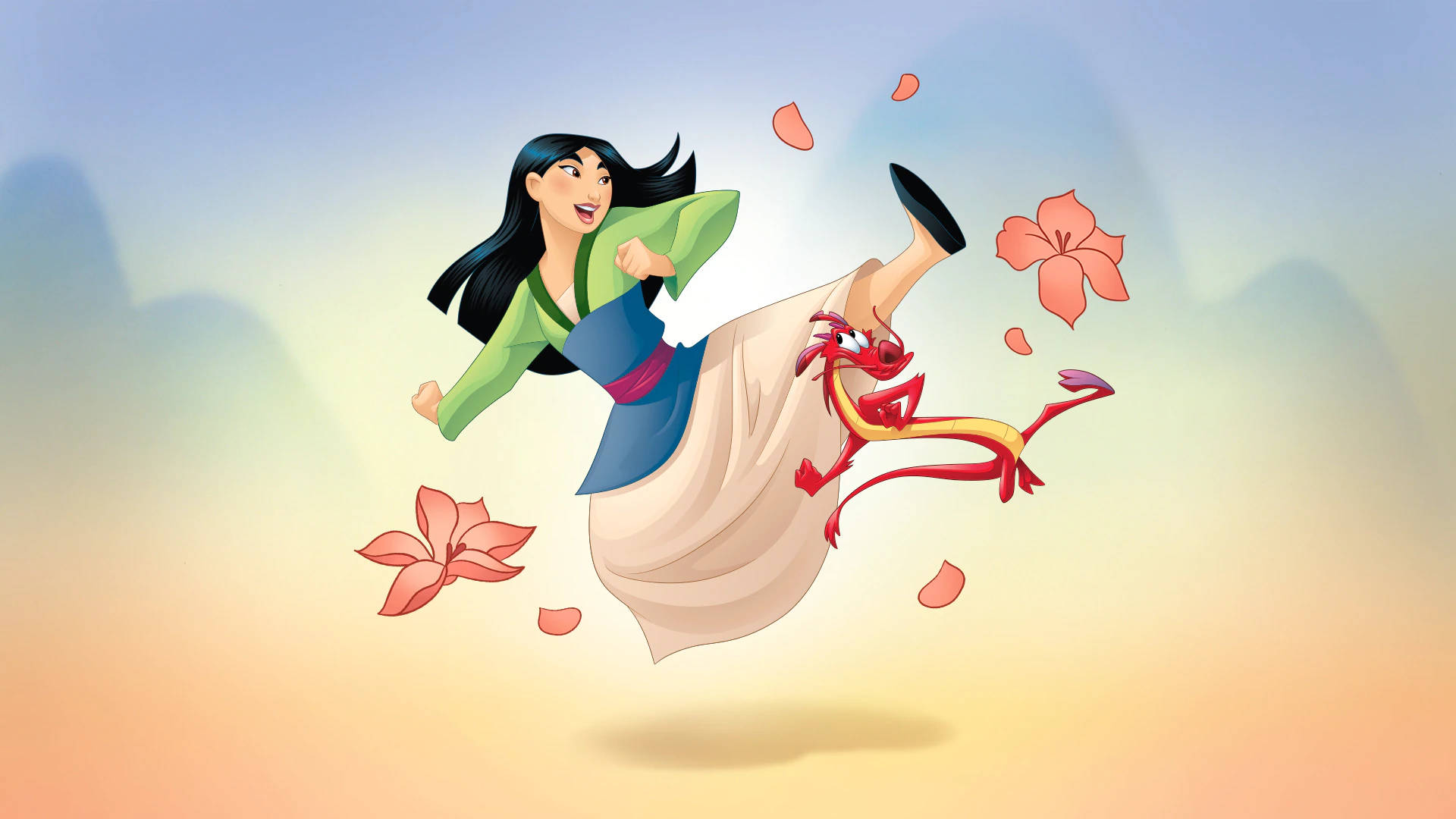 Mulan Beautiful Princess Sidekicks Background