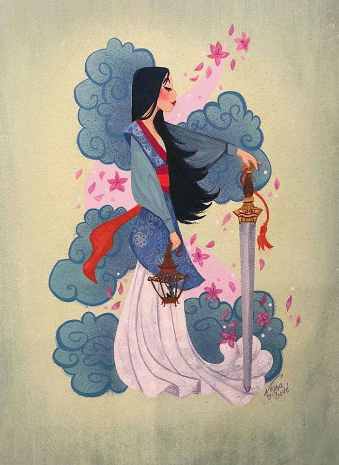 Mulan Pastel Drawing Background