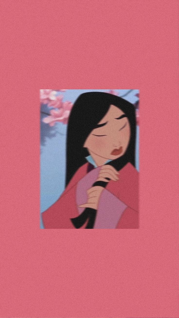 Mulan Pink Aesthetic Cartoon Disney Background