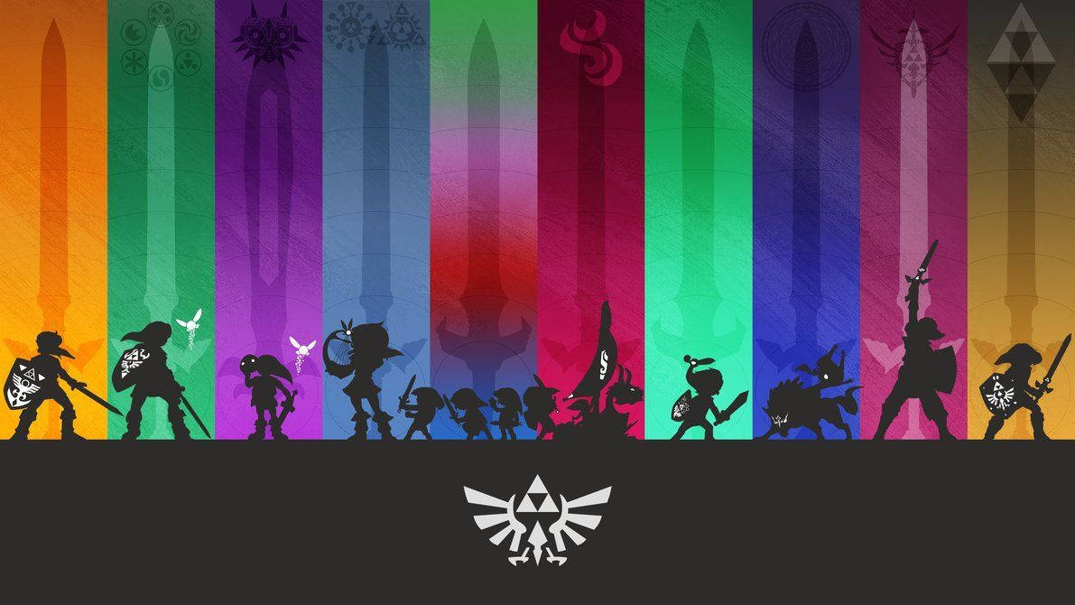 Multi Color Legend Of Zelda Cover Background