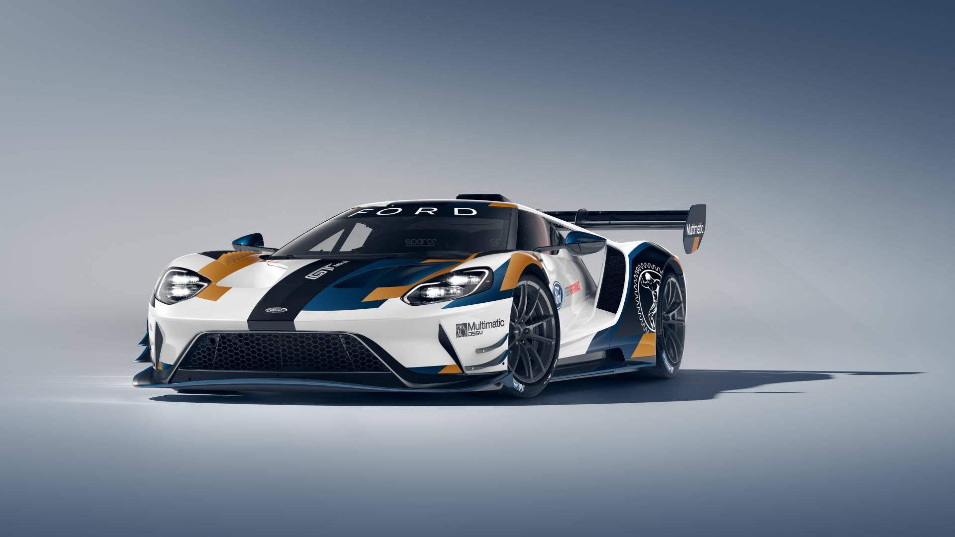 Multicolor Ford Gt Sports Car Background