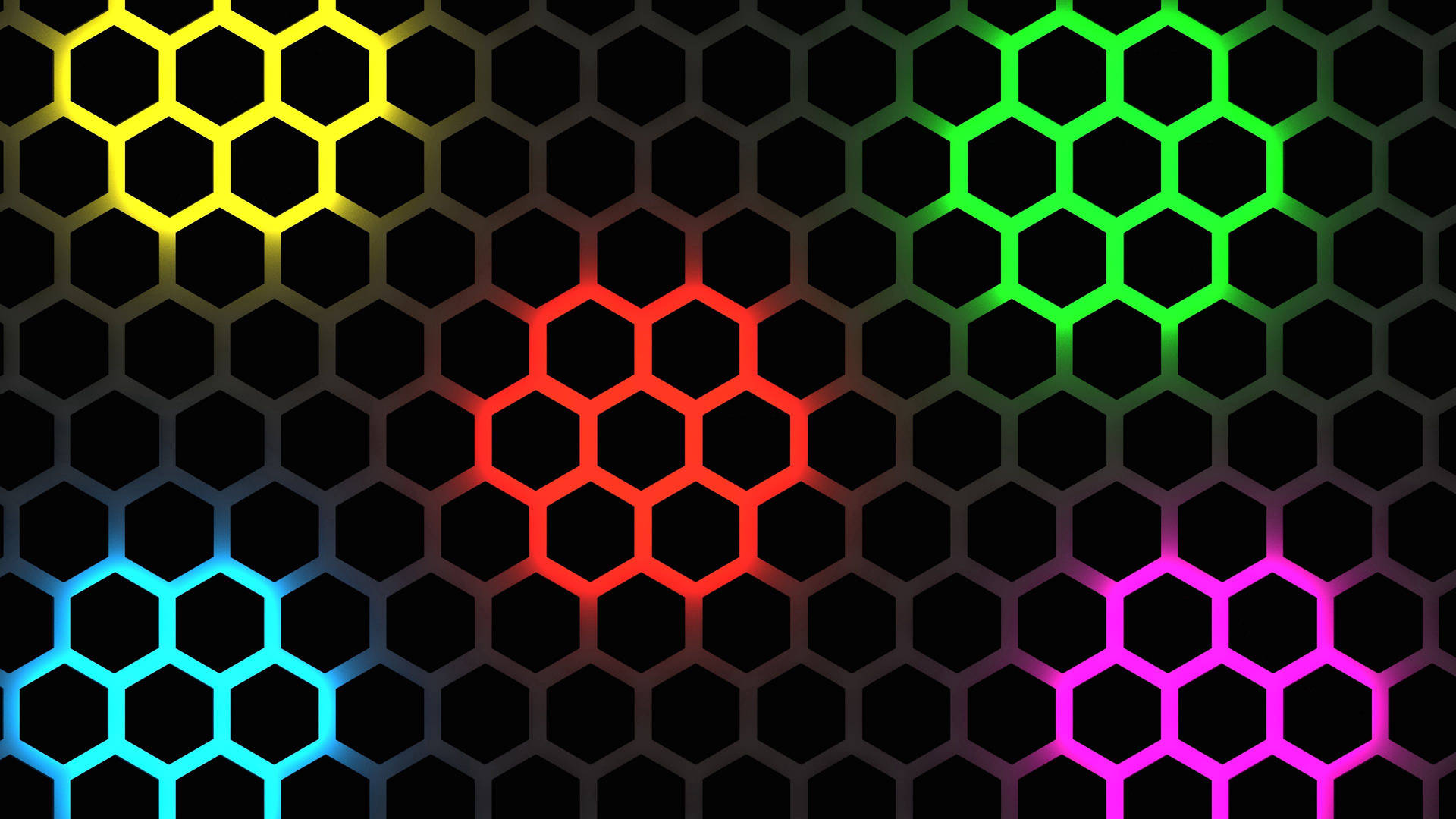 Multicolor Hexagon Lights Background