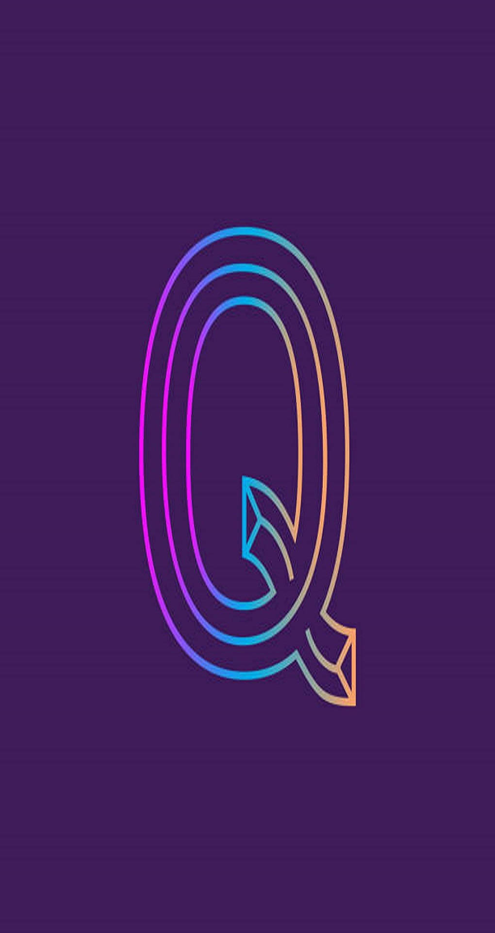 Multicolor Letter Q In Violet Background