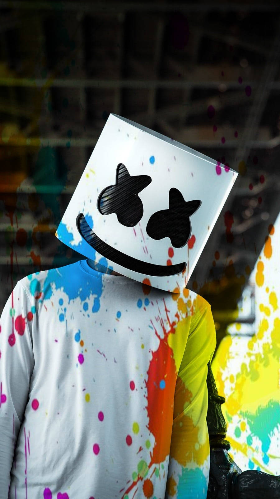 Multicolor Marshmello Painted Shirt Background