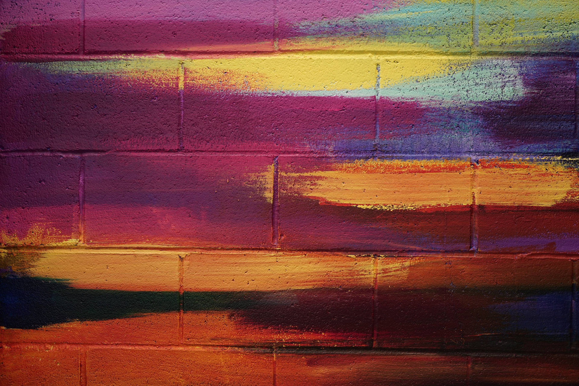 Multicolored Brick Wall Background