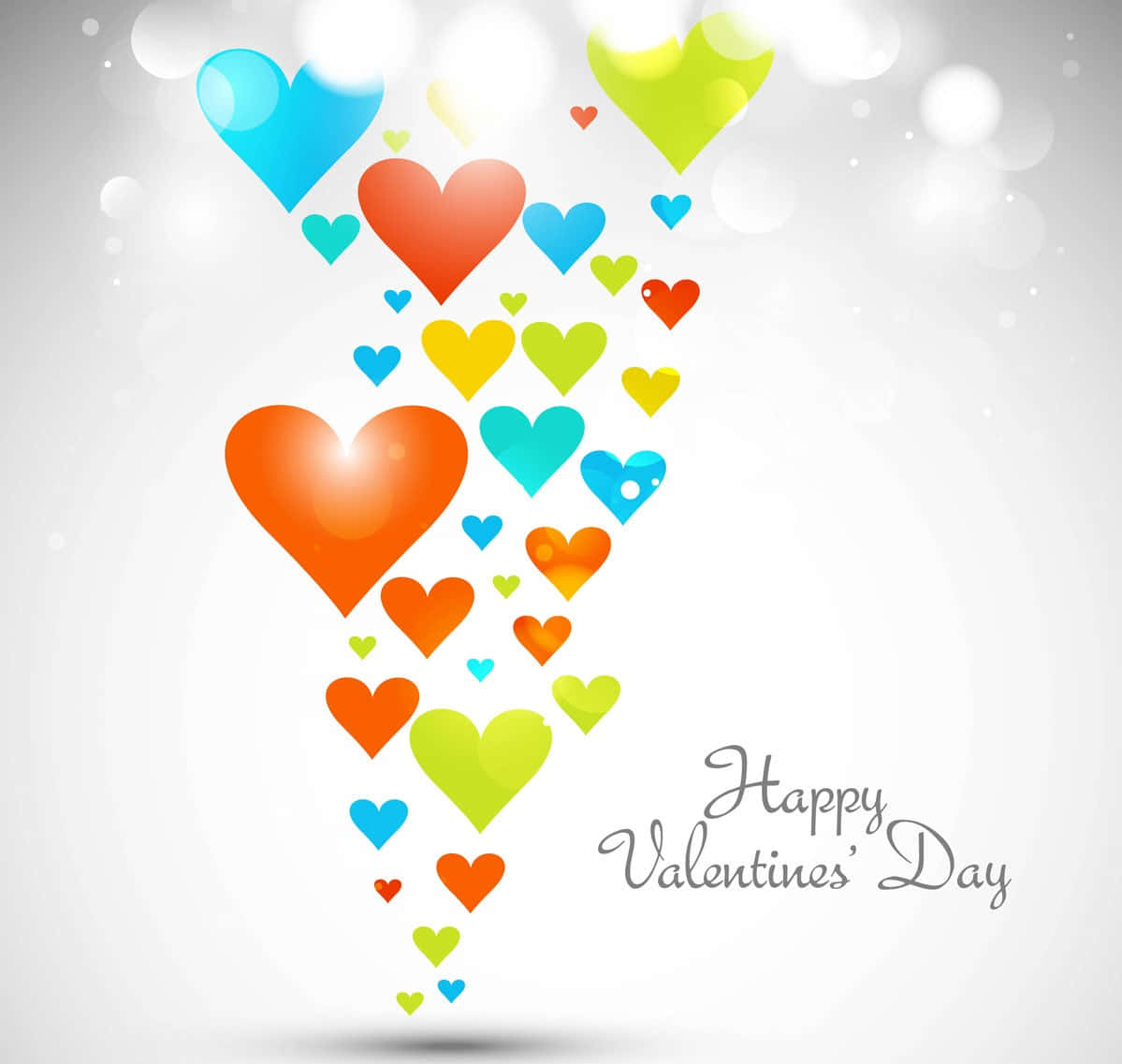 Multicolored Cute Valentines Day Greeting Digital Illustration Background