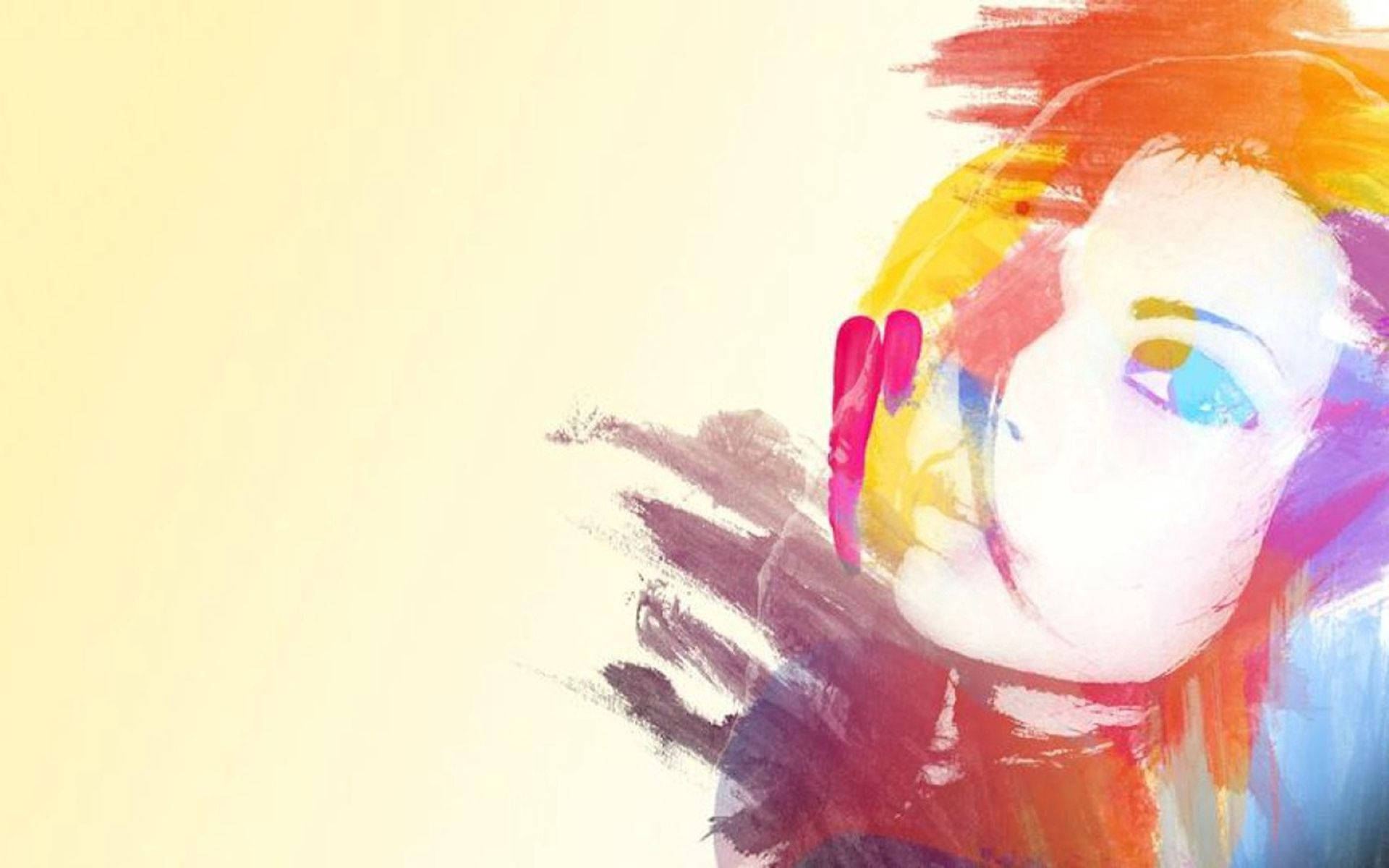 Multicolored Face Of Girl Portrait Art Background