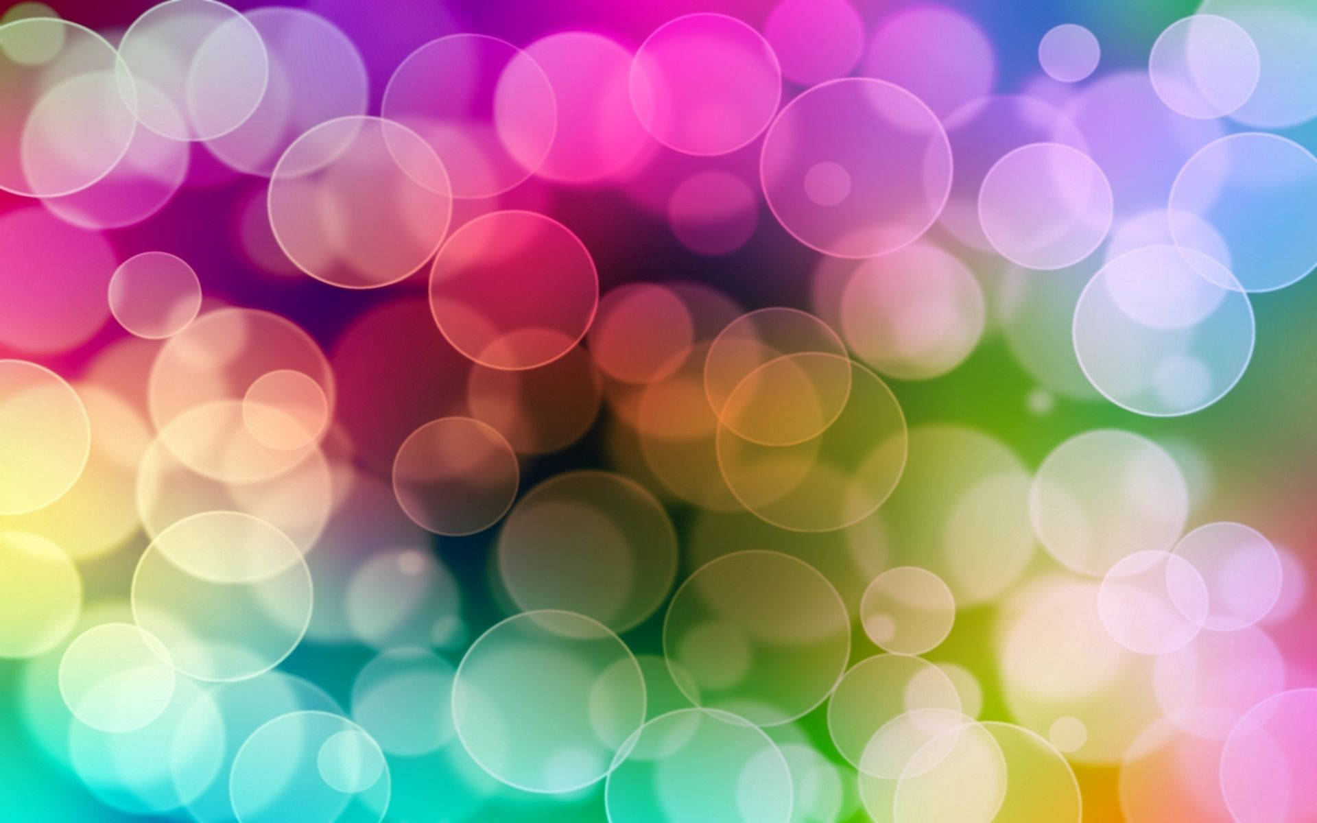 Multicolored, Flashing, Circles, Light Background