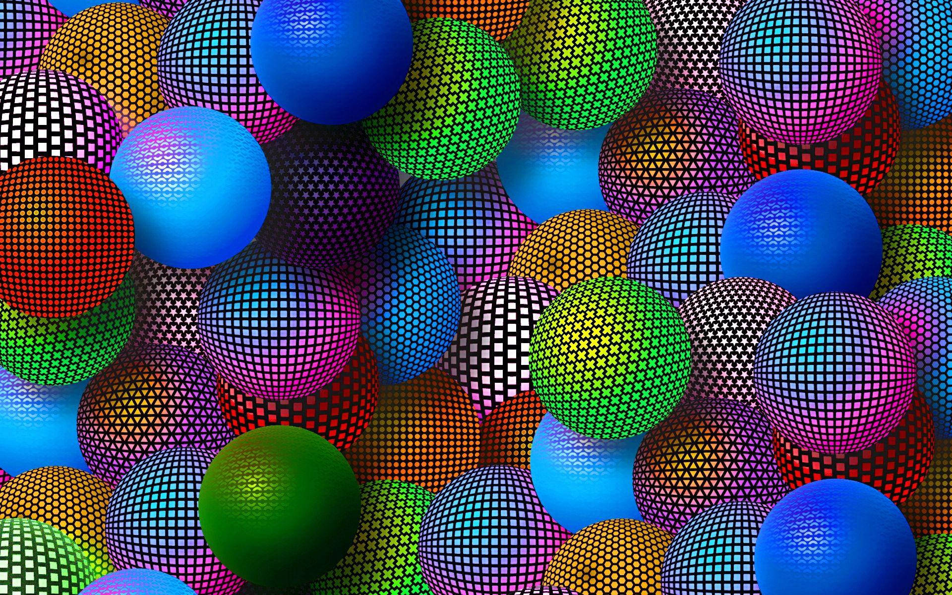 Multicolored Neon Balls Graphic Background