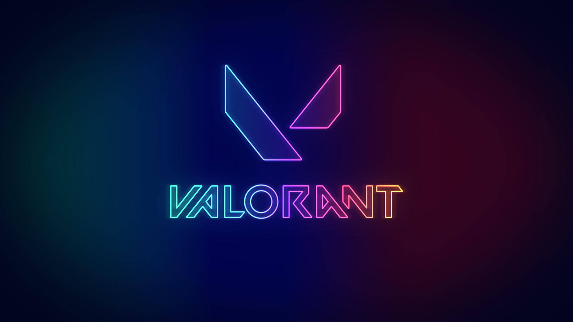 Multicolored Neon Valorant Logo Background