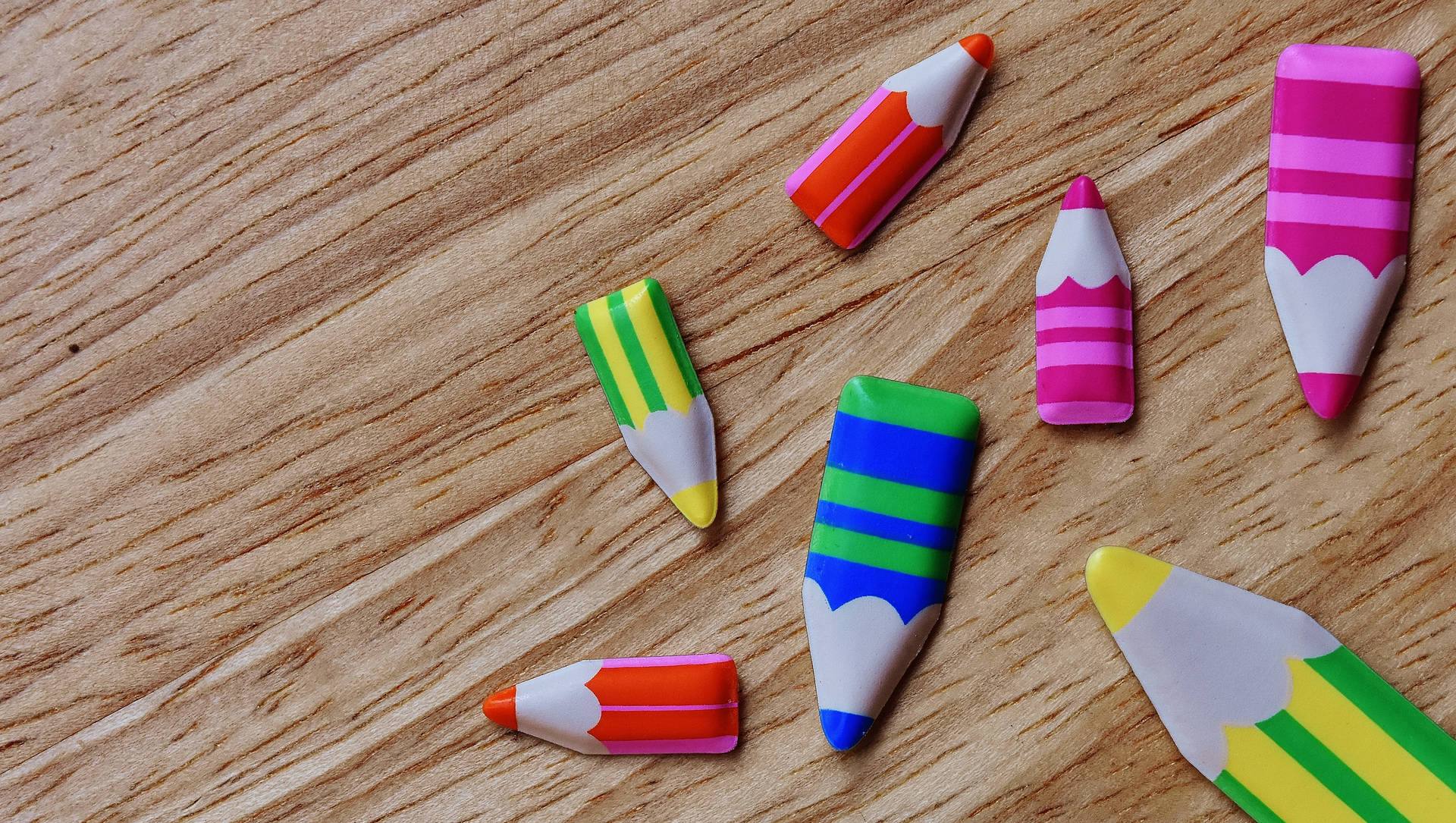Multicolored School Pencil Stickers Background