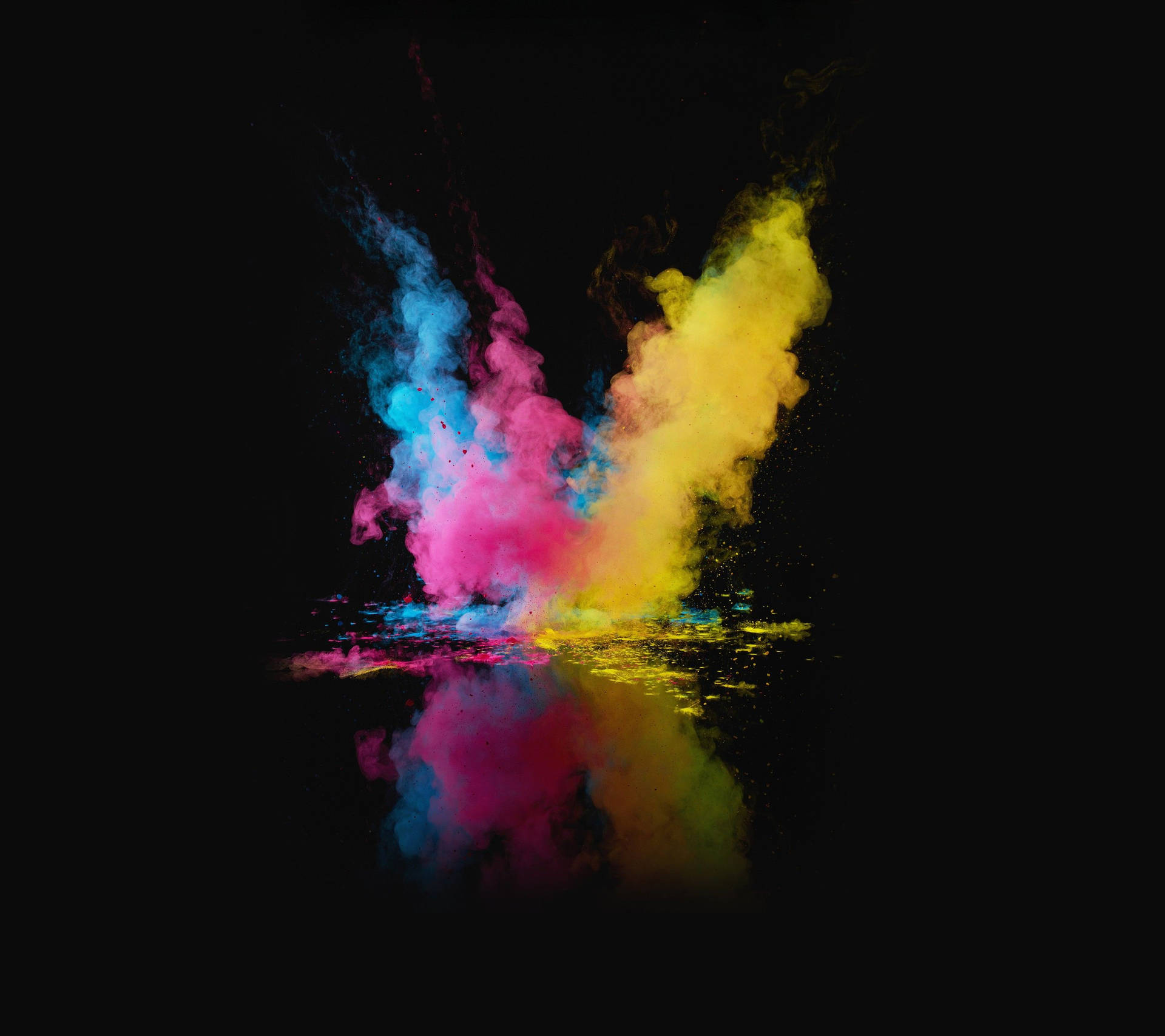 Multicolored Smoke Explosion In Qhd Background