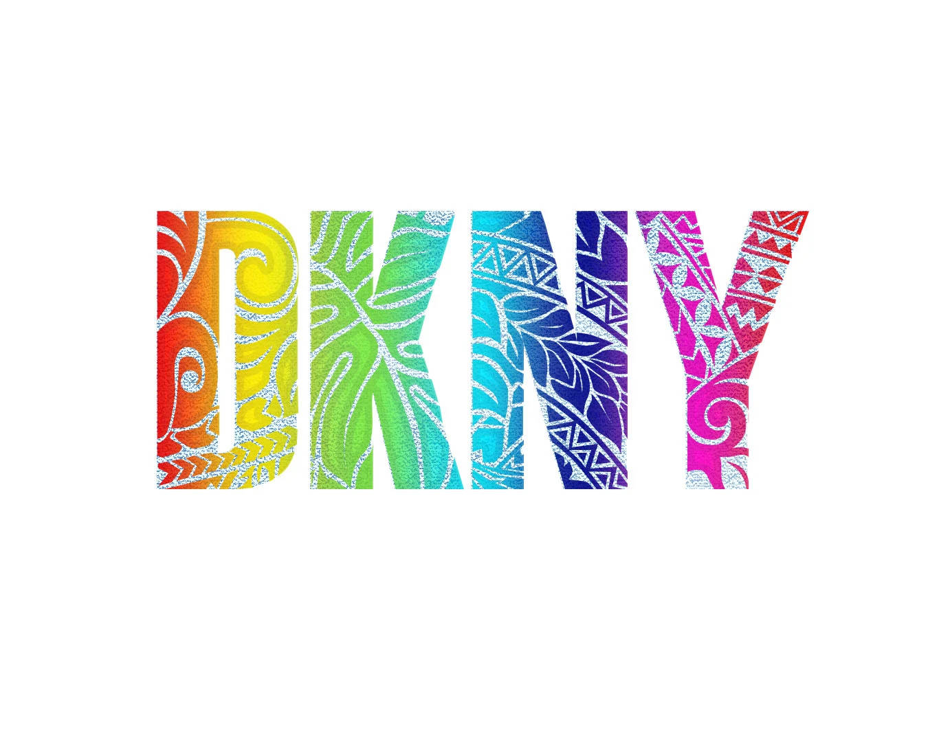 Multicolored Tropical Dkny Logo