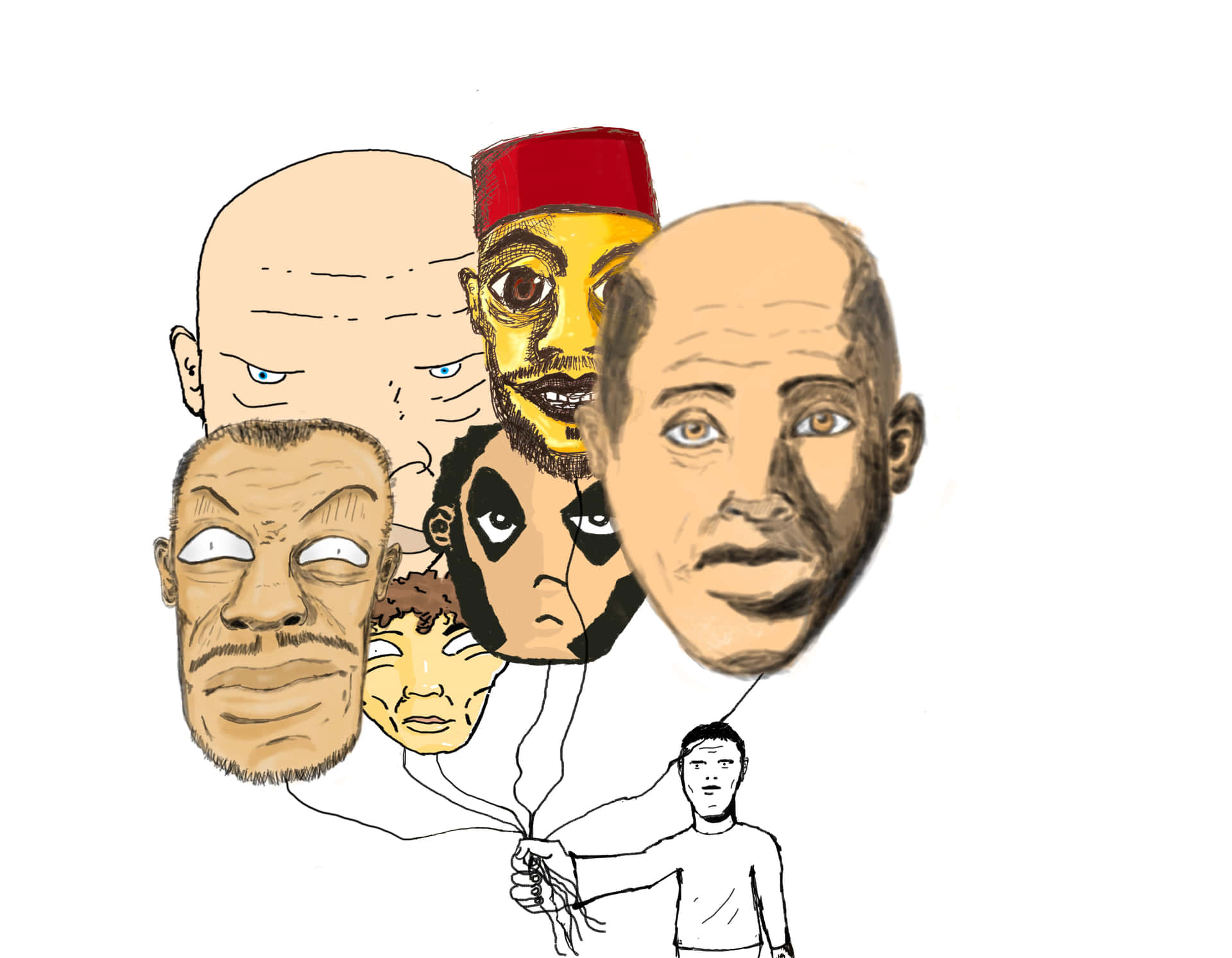 Multifaceted Balloon Faces Background