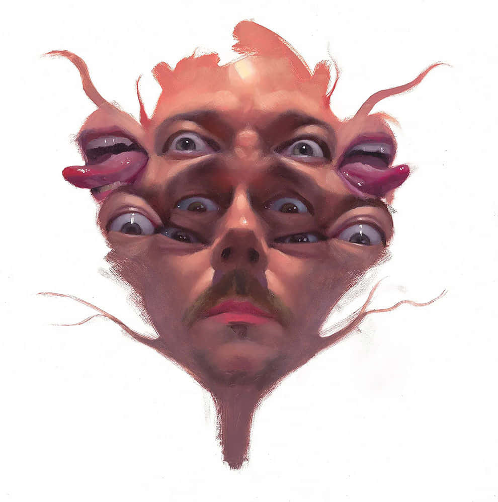 Multifaceted Human Head Background