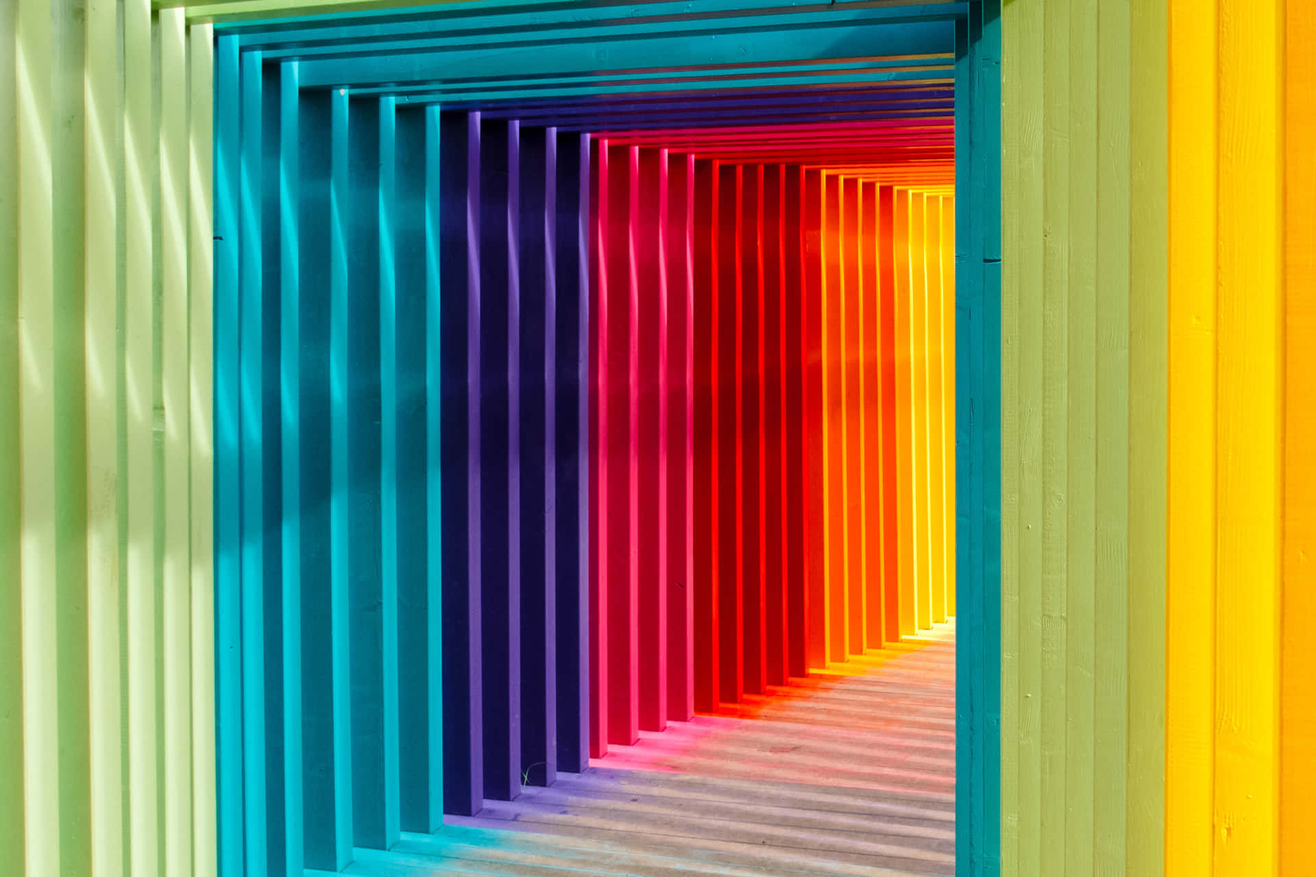 Multifaceted Rainbow Walkway Background