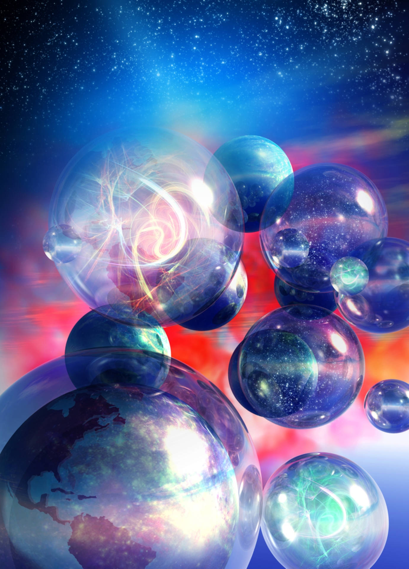 Multiverse Bubble Theory Art Background