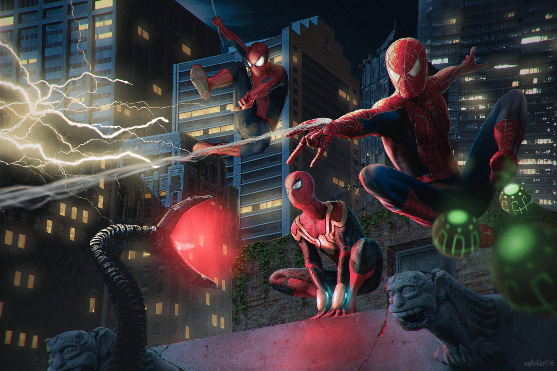 Multiverse Spider Man No Way Home Artwork Background