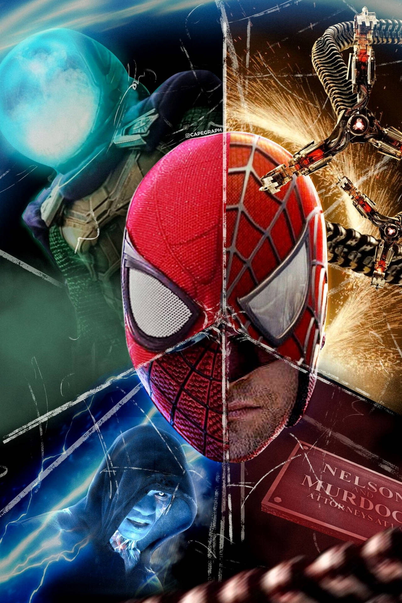 Multiverse Spider-men Collage Background