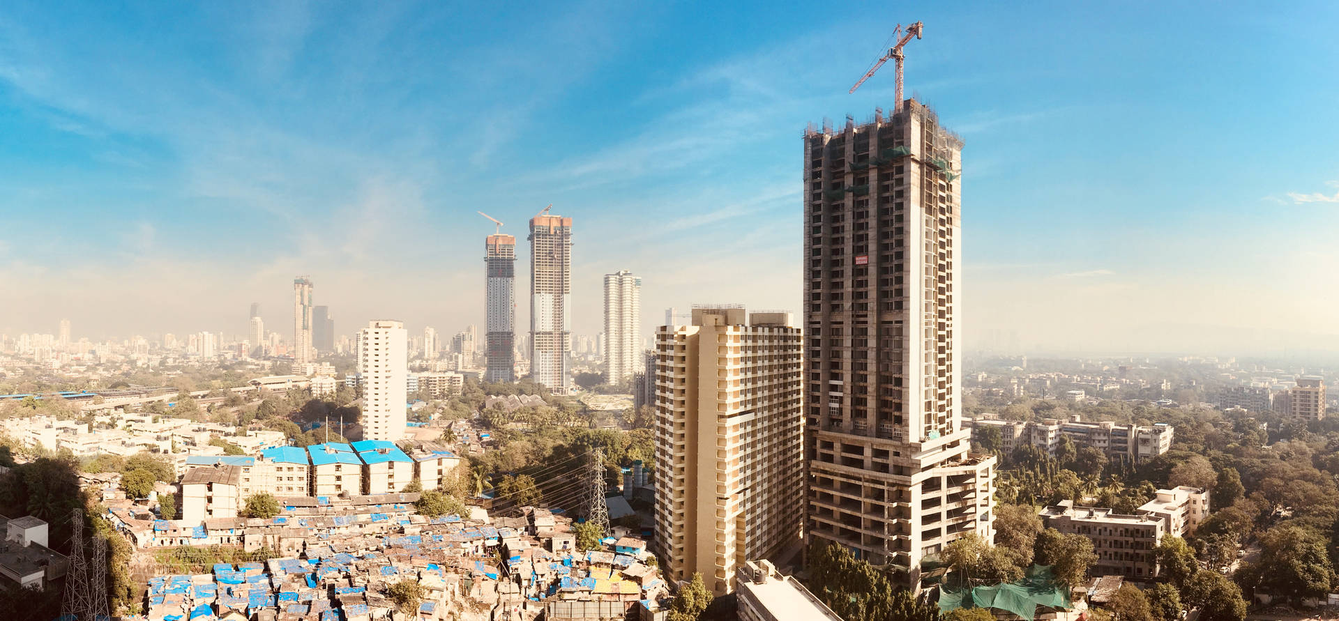 Mumbai City Skyscrapers Background