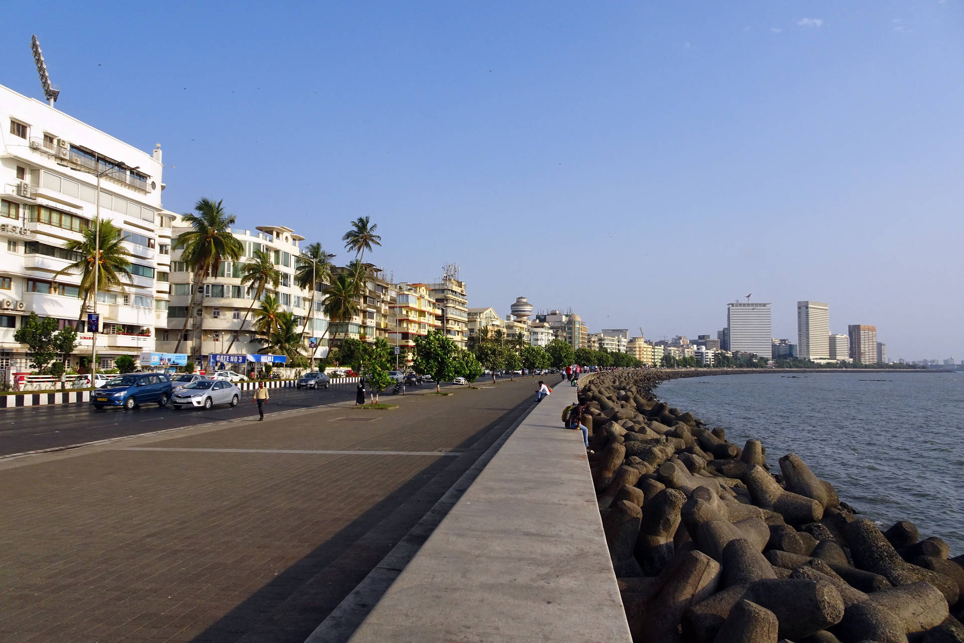 Mumbai Empty Coastal Road Background