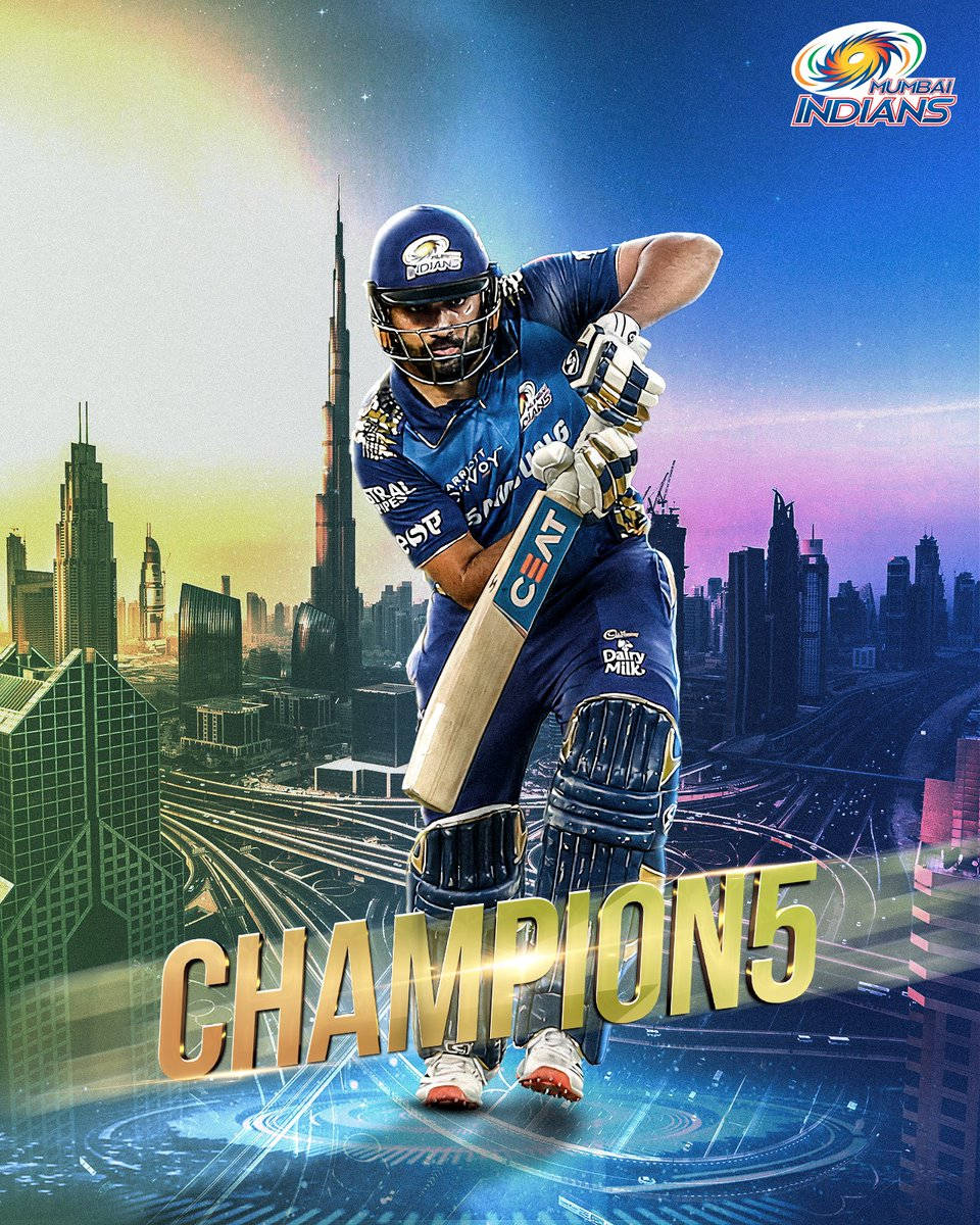 Mumbai Indians' Ace - Rohit Sharma Champion Poster Background