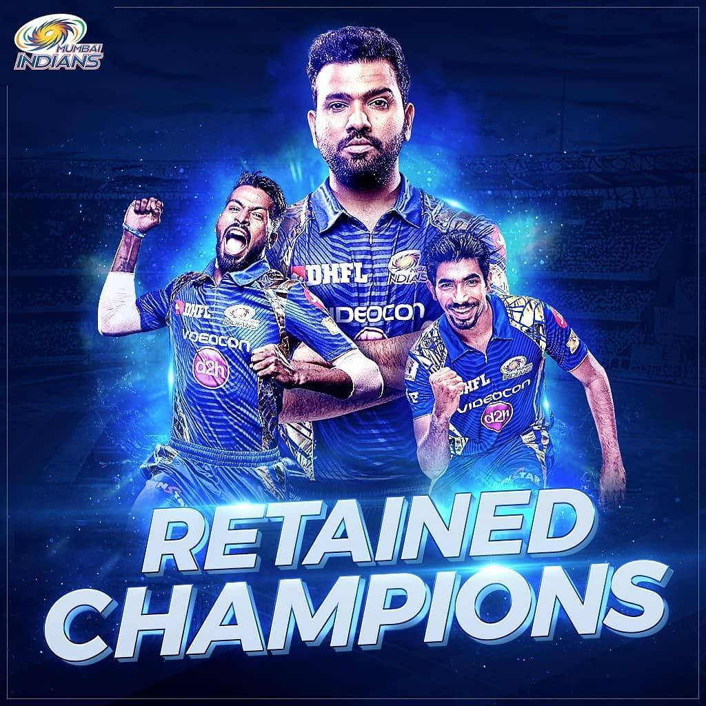 Mumbai Indians Retained Champions Poster Background