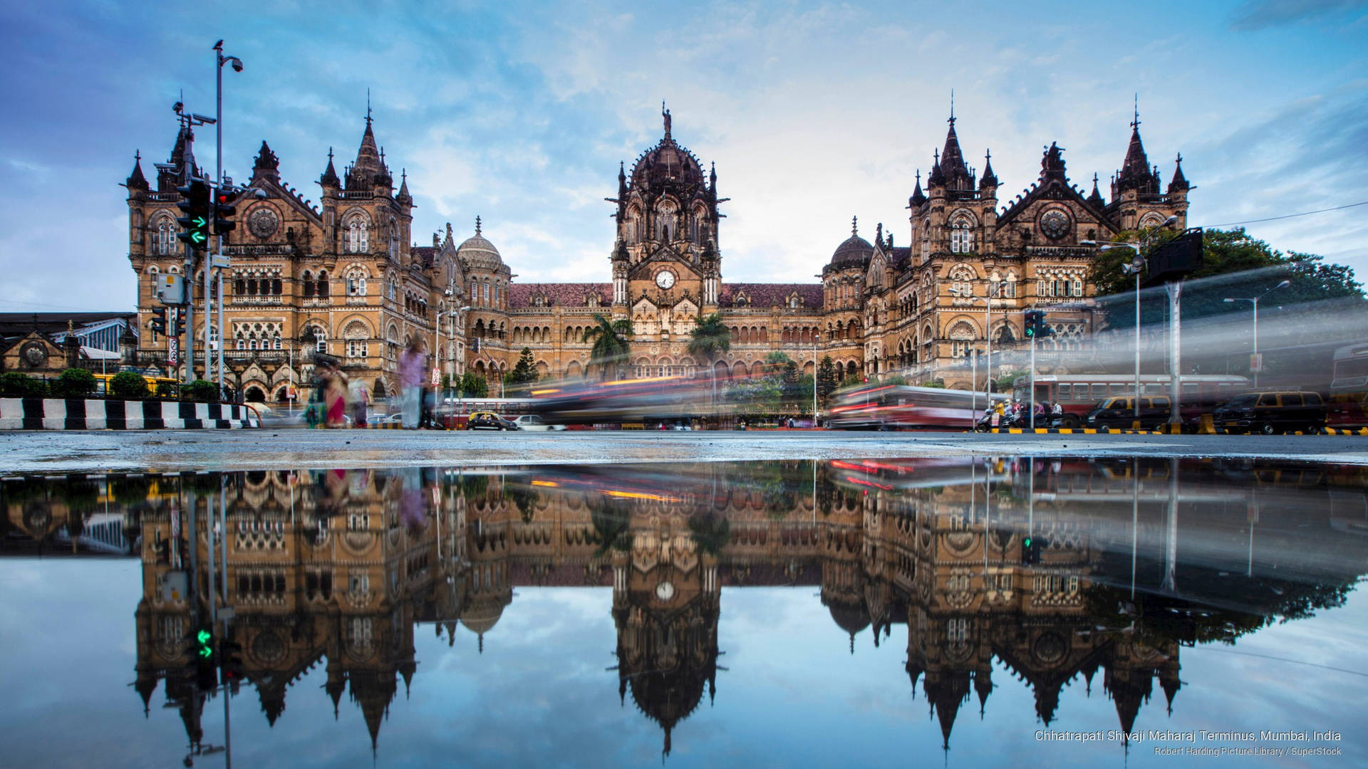 Mumbai Terminus Reflection Background